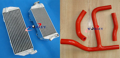 Aluminum Radiator + Red Y Hose for Suzuki RMZ250 (2010-2012)