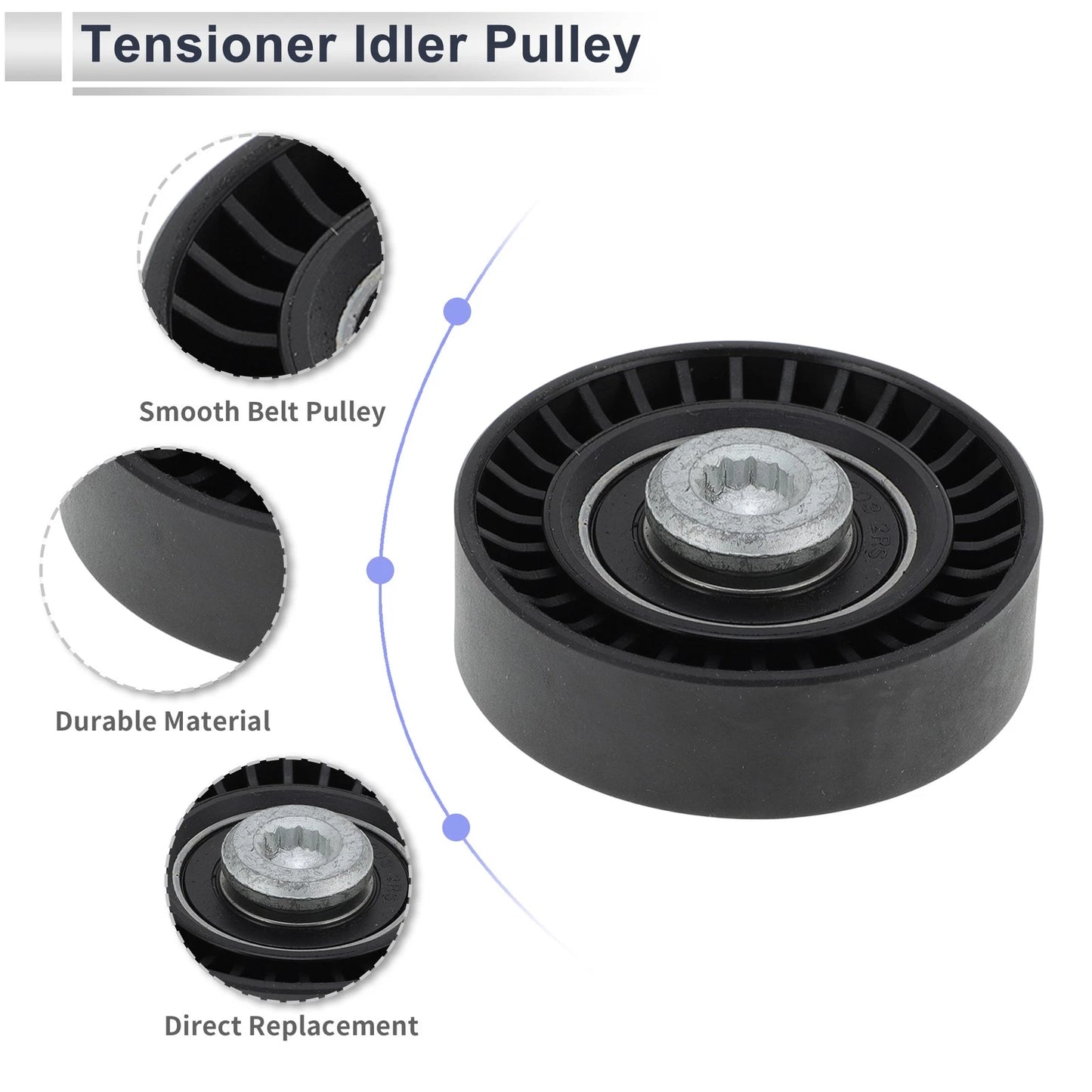Drive Belt Idler Pulley for Porsche Cayenne (2020–2024) No. 9A726093806 Black