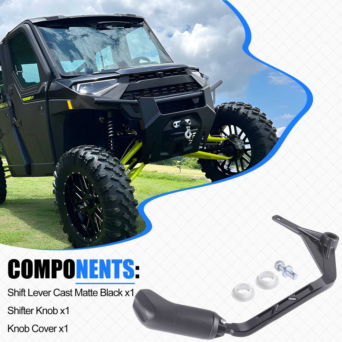 Shift Lever & Knob for Polaris Ranger 1000 Crew XP PRO XD (2018–2025)