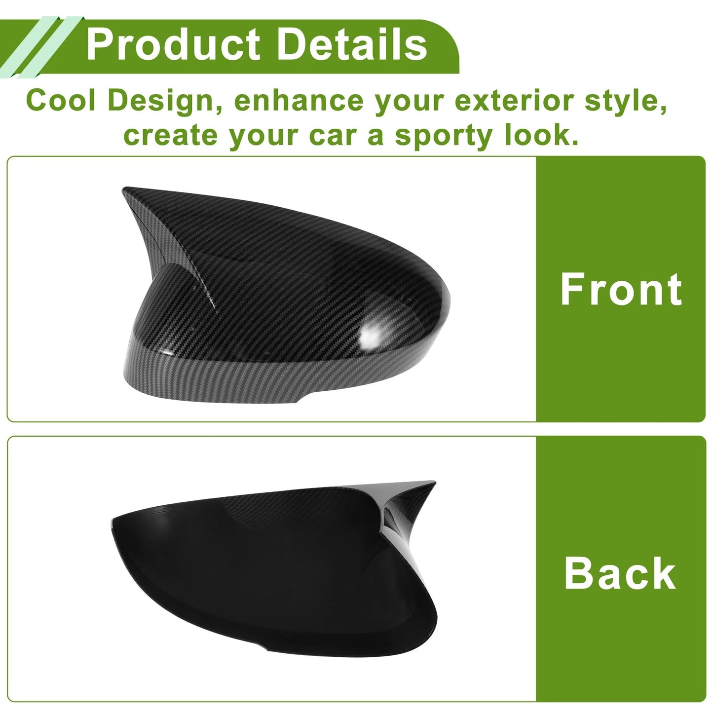 Set of 2 Side Mirror Cover Caps for Nissan Rogue (2021–2025) Black
