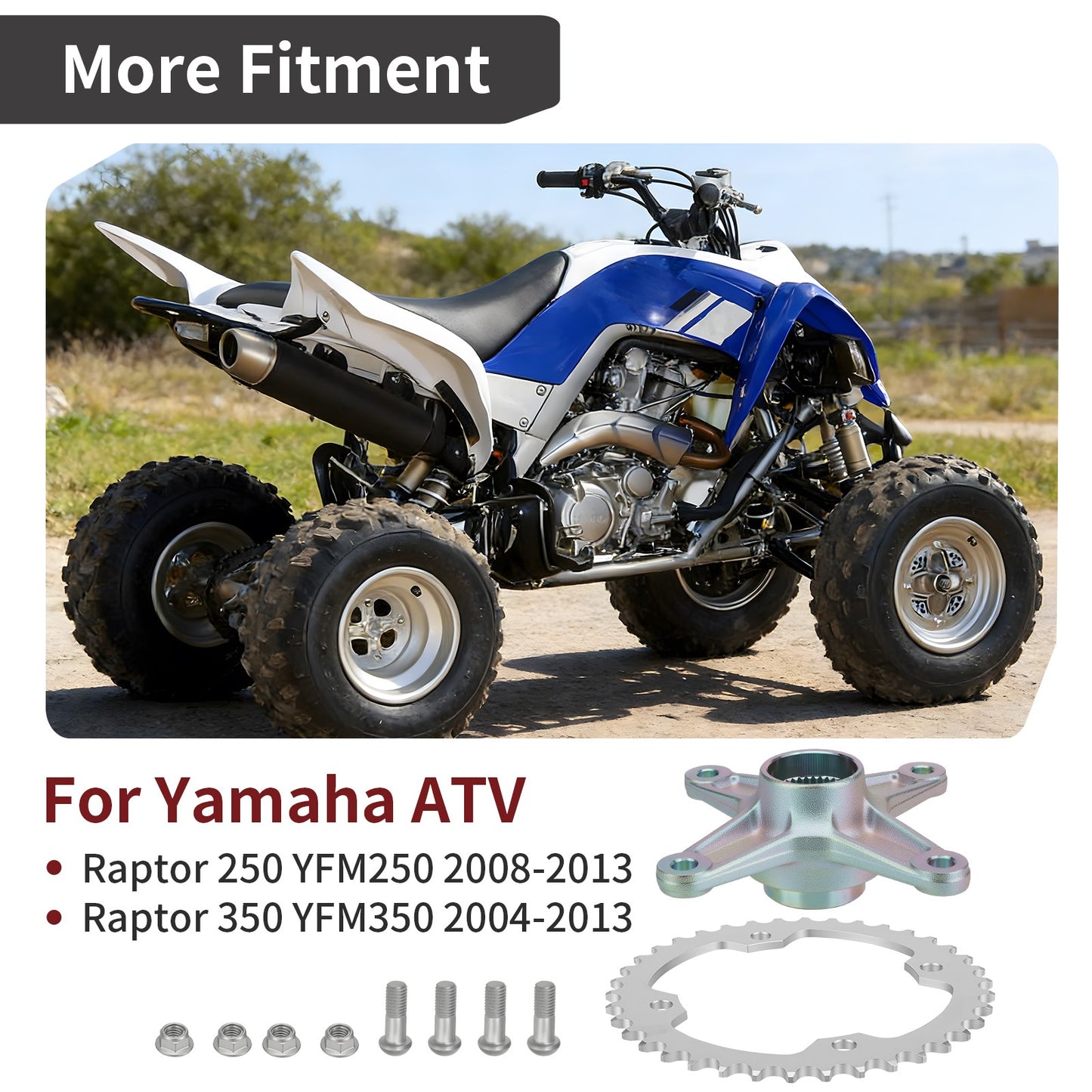 Rear Axle Sprocket & Hub Kit for Yamaha Raptor YFM250/YFM350 (2004–2013)