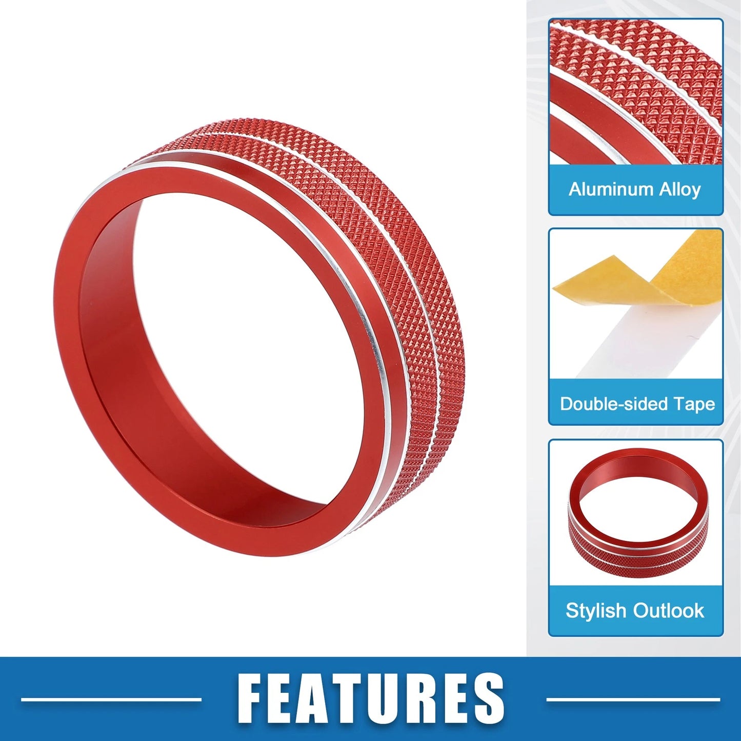 4WD Knob Cover Trim for Jeep Cherokee (2014–2021) & Compass (2017–2021) Red