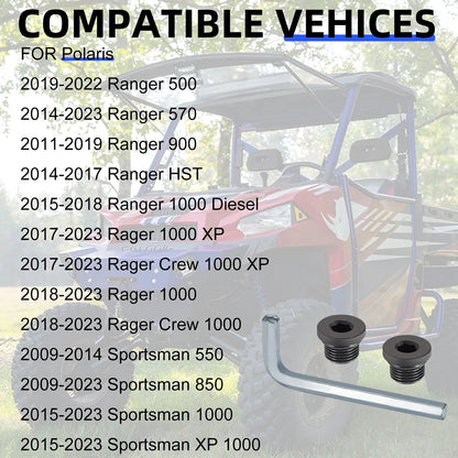 Front Diff Fill & Drain Plug Kit w/Tool for Polaris RZR