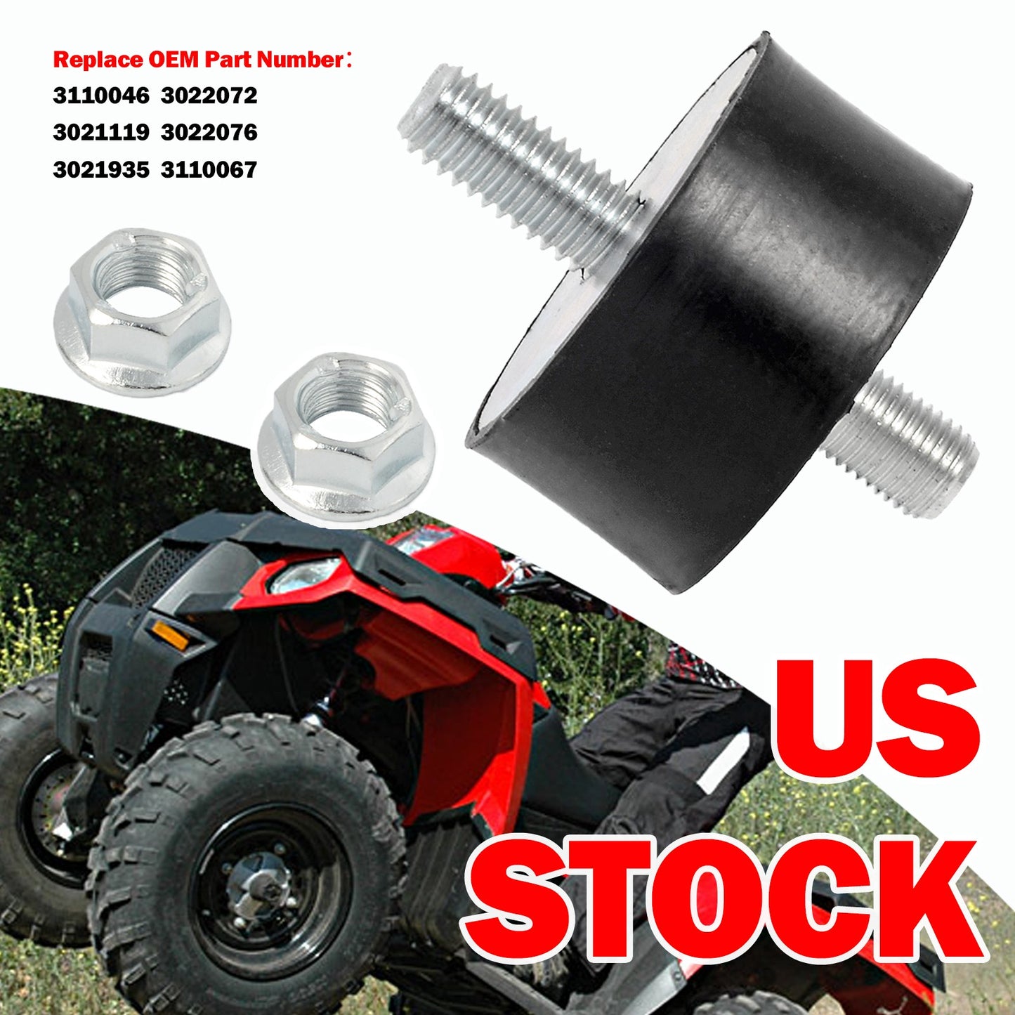 Set of 2 Engine Motor Mounts for Polaris Scrambler 500 (1999–2000)