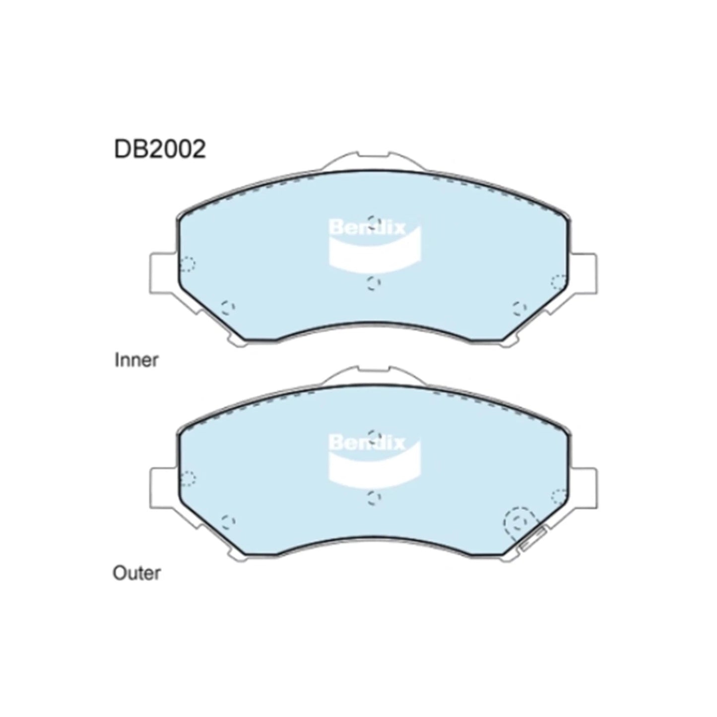 Set of 4 Bendix Front Disc Brake Pads for Jeep Cherokee KK (2008–2014)