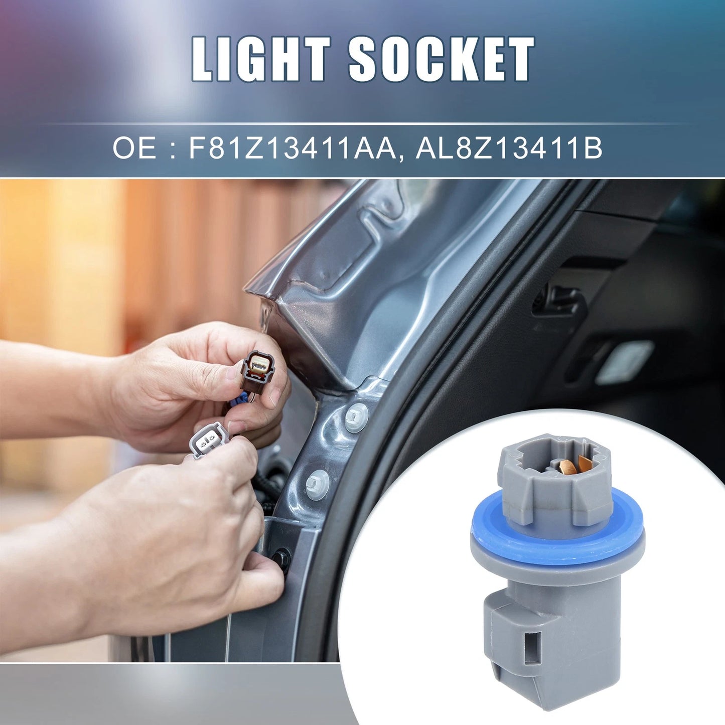 2X License Plate Tail Light Brake Lamp Socket No.F81Z13411AA for Ford F-150 (1997–2003)