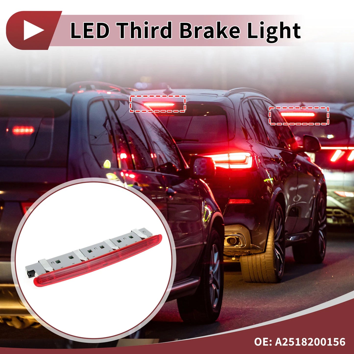 Red LED Third Brake Light for Benz X164 W251 GL/R Class (2005–2012) No.A2518200156