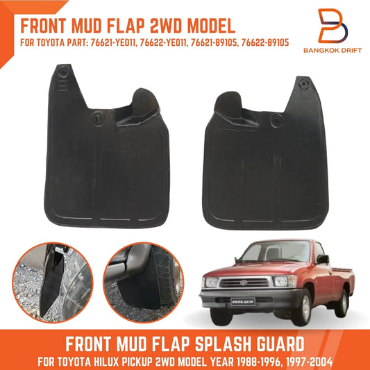 Front Rubber Mud Flap Splash Guard for Toyota Hilux 2WD (1997-2004)