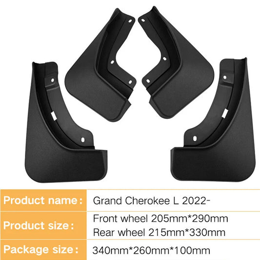 4pcs Mudguards Splash Fender Guards for Grand Cherokee L (2022–2023)