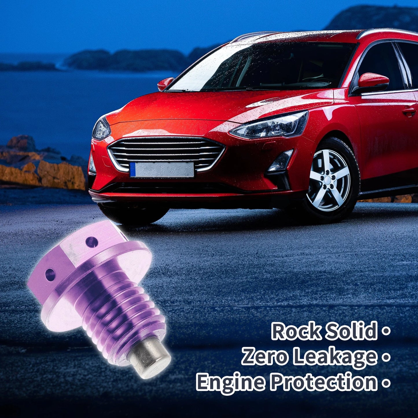 M12x1.5 Magnetic Oil Drain Plug for Various Models (1 Pc) - Titanium Alloy Purple