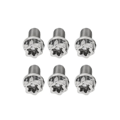 6pcs M6x15mm Titanium Torx Head Flange Screws for Motor Bike/Bicycle