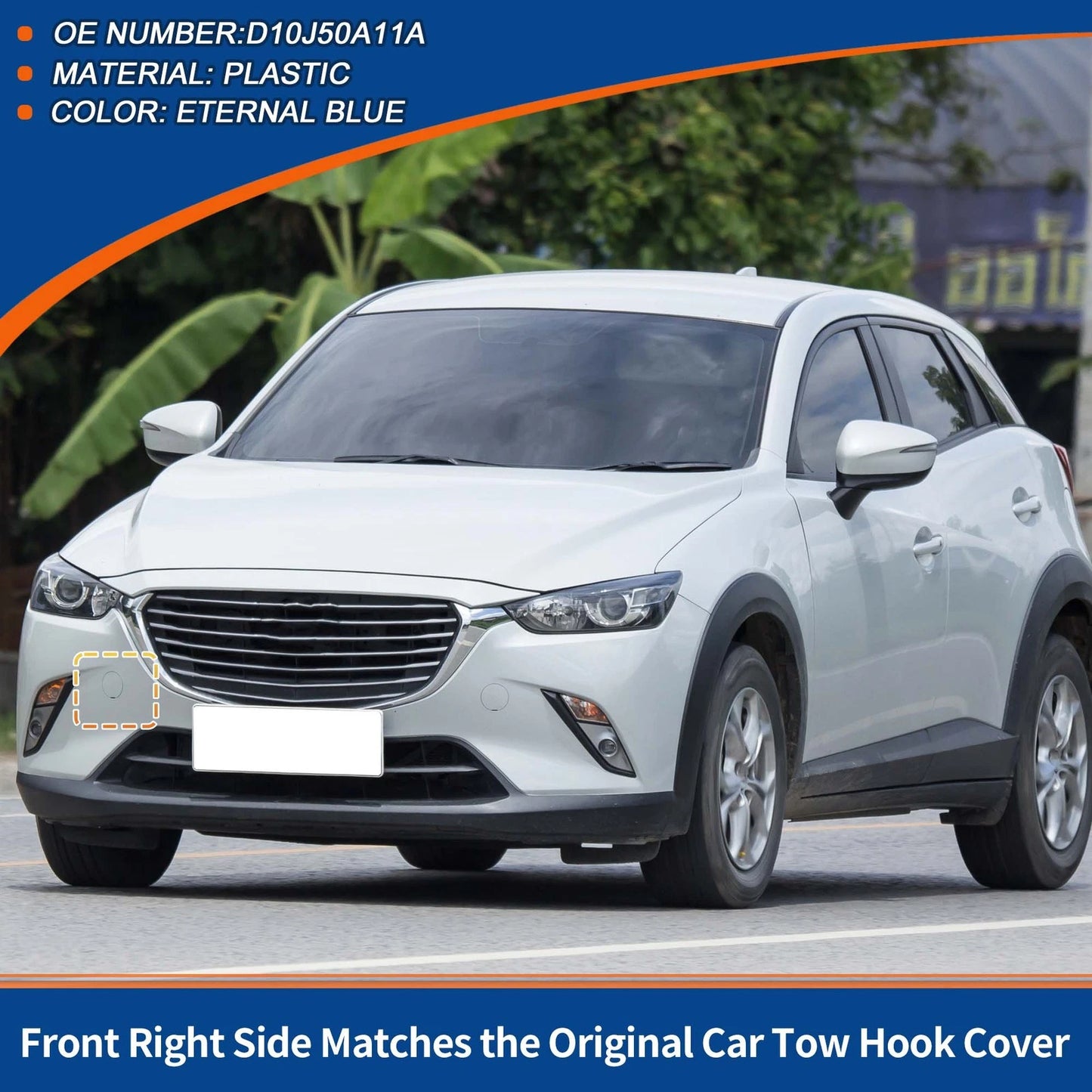 Tow Hook Cover for Mazda (No.D10J50A11A) (2016–2021) Eternal Blue