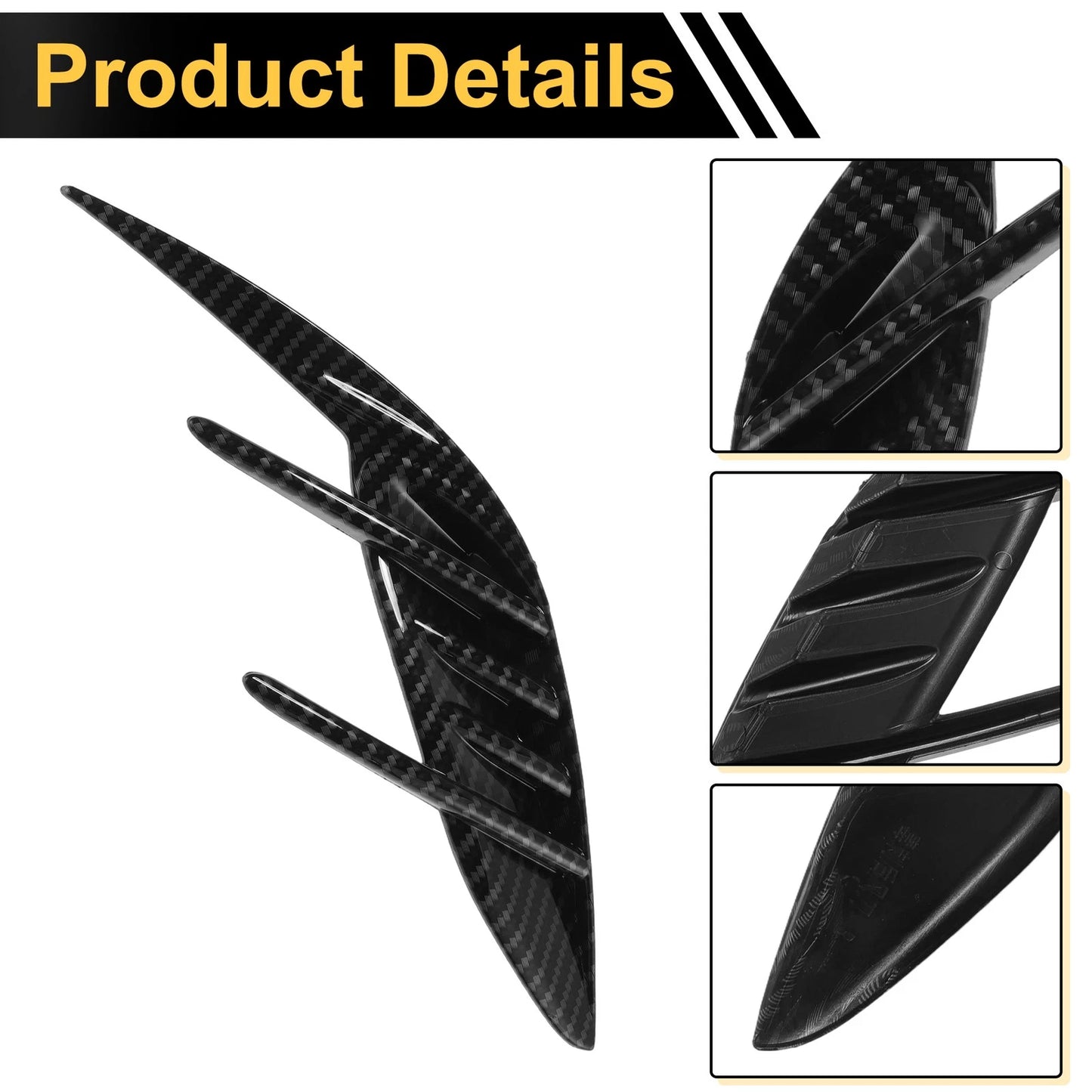Set of 2 Rear Fog Light Cover Trim for Kia Stinger (2018–2023) Carbon Fiber Black