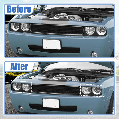 4 x Front Black Headlight Covers for Dodge Challenger (2015-2023)