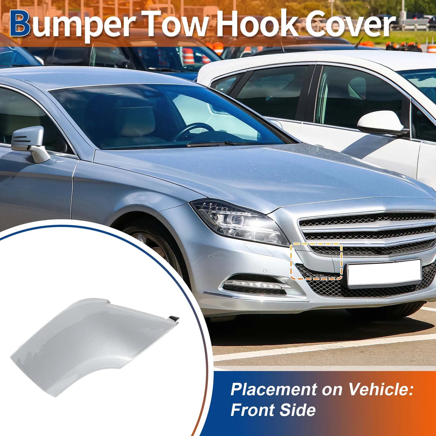 Tow Hook Cover for Mercedes-Benz CLS (2012–2018) No.A2188850026 Silver Tone
