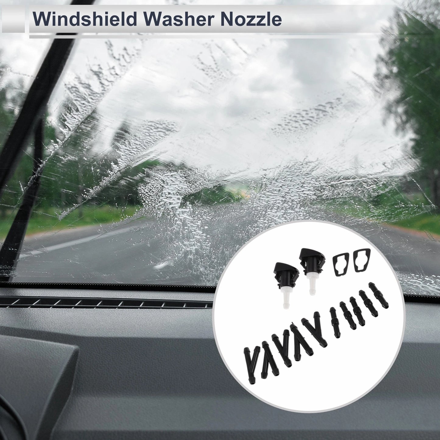 Windshield Washer Nozzle with 5" Hose Connector for Dodge