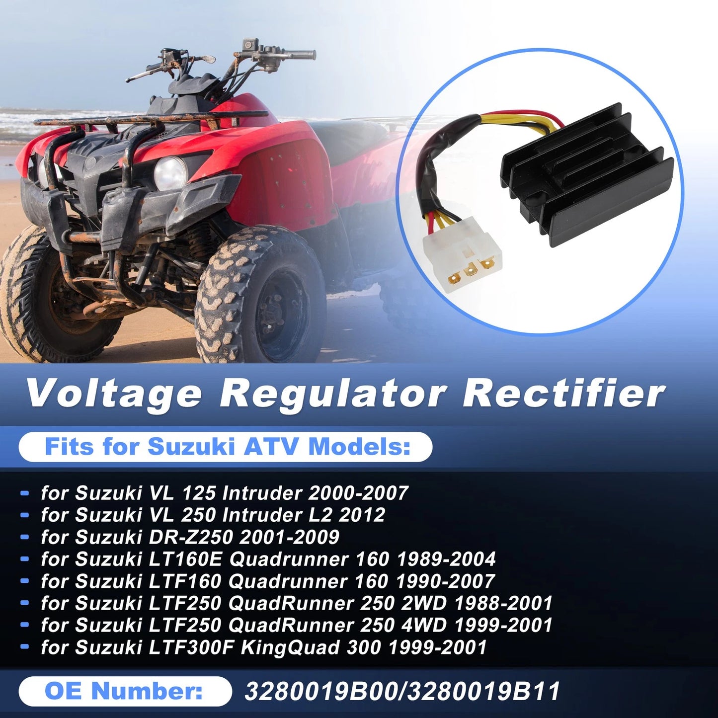 Voltage Regulator Rectifier for Suzuki LTF300F KingQuad (1999–2001) No.3280019B00