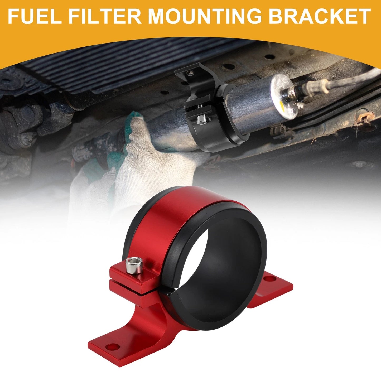 Fuel Filter Mounting Bracket for Universal Applications (58mm, Aluminum)