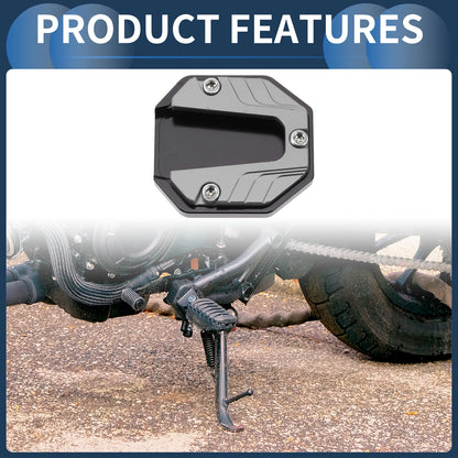 Set of 1 Kickstand Pad for Motorcycle (Aluminum Alloy, Titanium Tone)