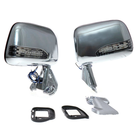 Chrome Door Mirrors for Toyota Hilux Pickup (1988–1997) LED