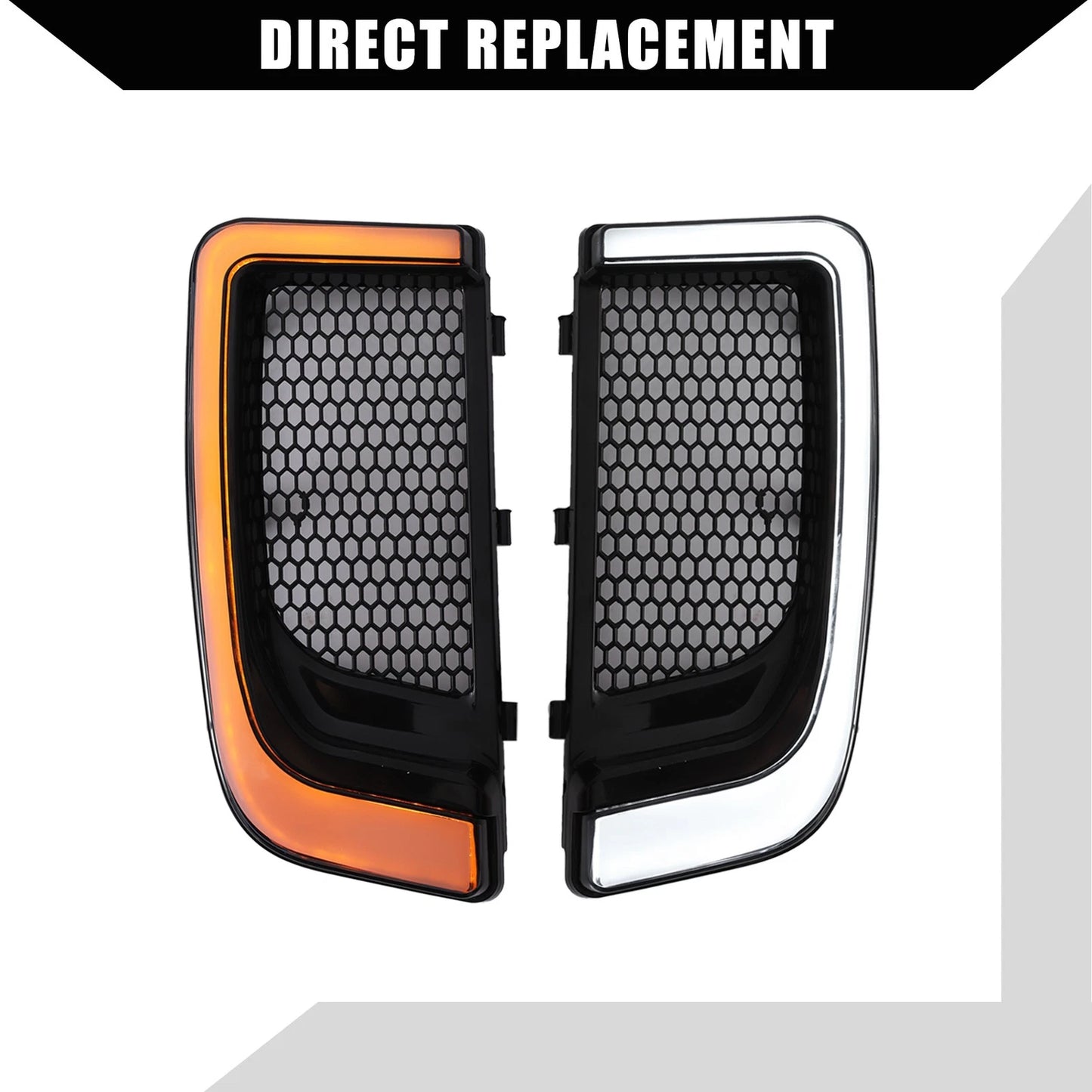 Set of 2 Motorcycle Fairing Lower Grills Turn Signals for Harley Road Glide (2015–2023)