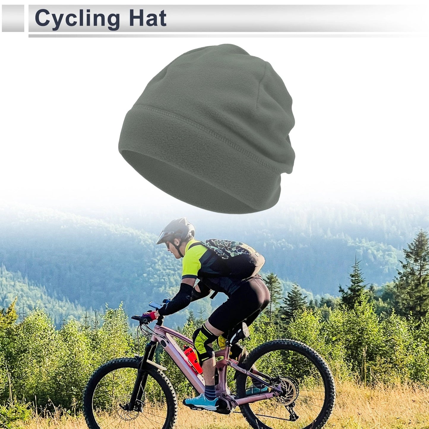 Cycling Hat for Windproof Warm Light Gray (26x22cm)