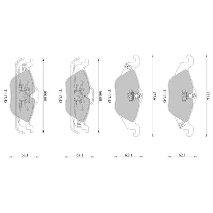 Set of Front Disc Brake Pads for Holden Astra TS (1998–2005)