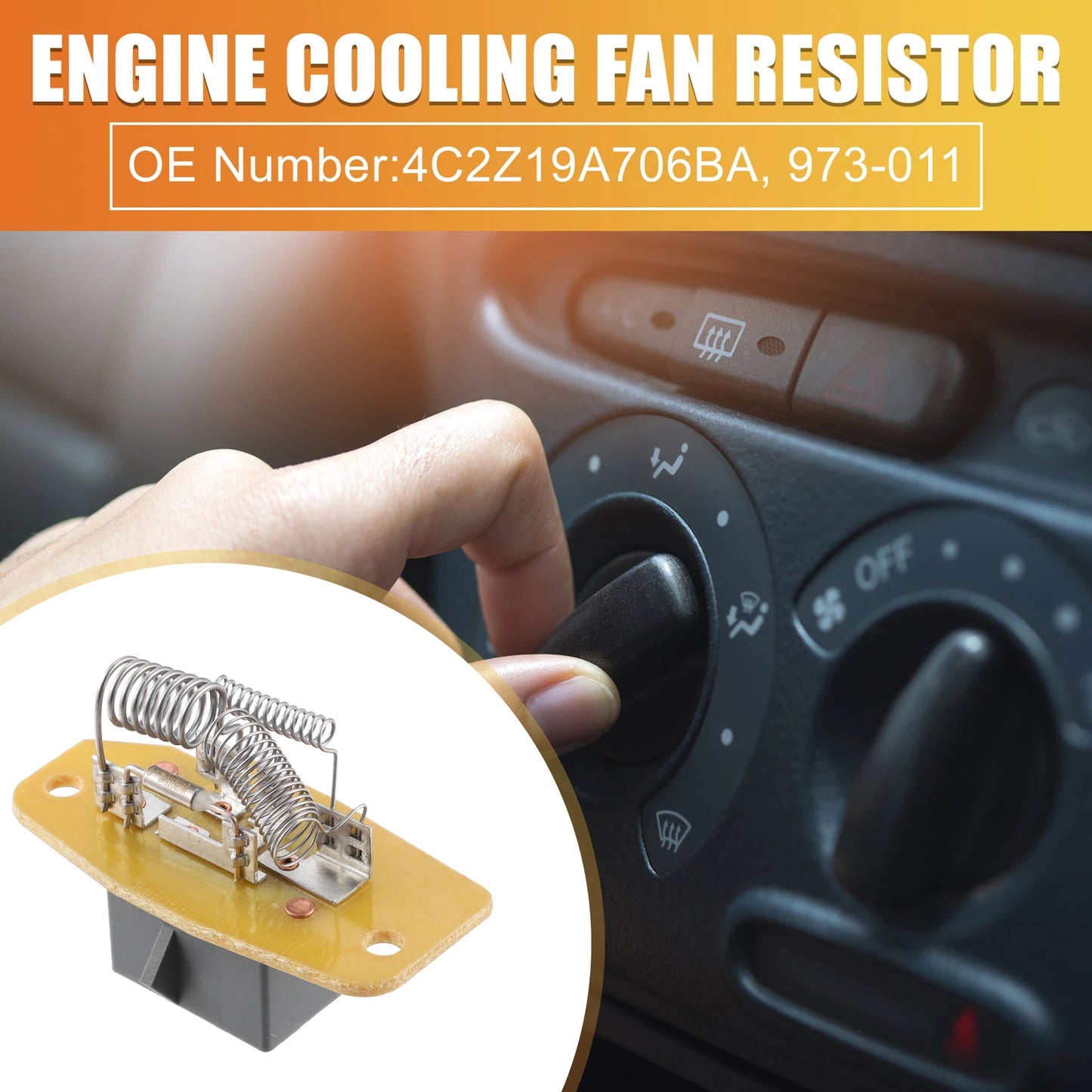 4C2Z19A706BA HVAC Blower Motor Resistor for Ford F-150 F-250 F-350 (1990–1996)
