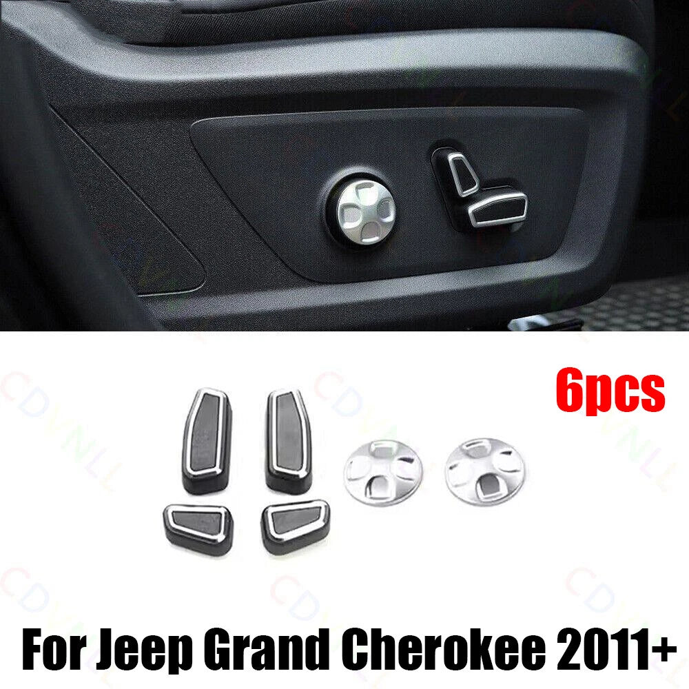 Seat Adjustment Button Switch Trim Silver for Jeep Grand Cherokee (2011–2024)