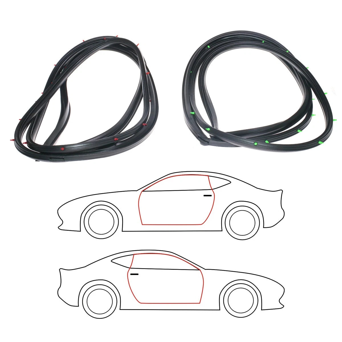 Front Door Weatherstrip Set for Suzuki Vitara Sidekick (1990–1998)