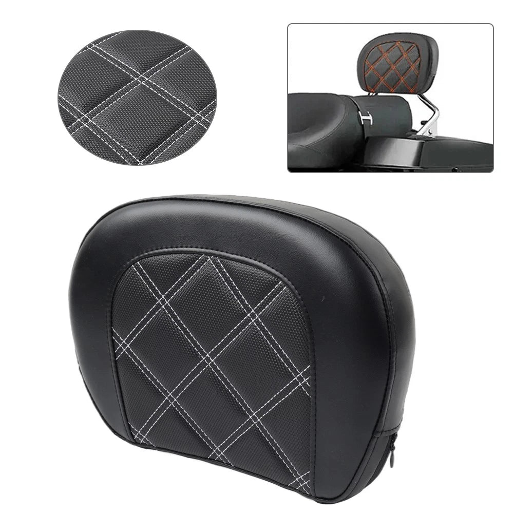 Sissy Bar Backrest Pad for Harley Electra Glide (2014–2023) - White Stitching