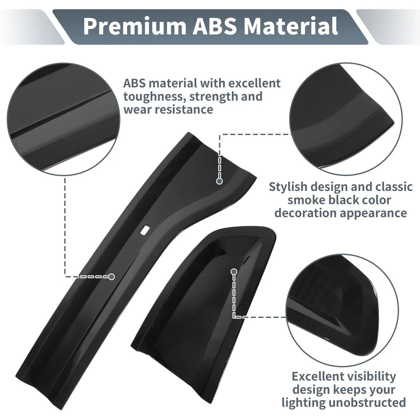Tail Light Cover for Dodge Charger 2015-2024 - Smoked Black ABS Guard