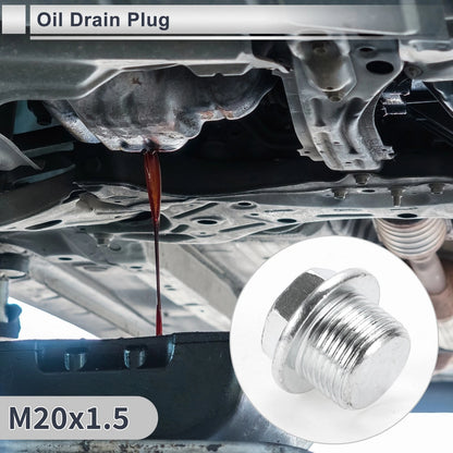 Set of 1 M20x1.5 Engine Oil Drain Plug with Gasket for Car Motorcycle