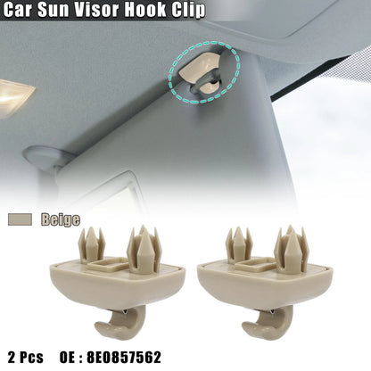 2X Sun Visor Hook Clip Retainer 8U0857562 for Audi S4 (2004–2015)