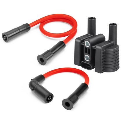 Ignition Coil & Spark Plug Wire Cap Set for Harley XL1200 XL883 (2004–2023)