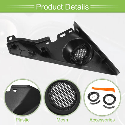 Pair A Pillar Door Tweeter Speaker Cover Trim for Honda Civic (2016–2019) Black