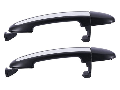 2x Rear LH+RH ChromeBlack Outer Door Handle for Hyundai Santa Fe CM (2005–2012)