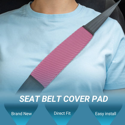 2X Breathable Seat Belt Cover Pads for Universal Fit (Soft Pink)