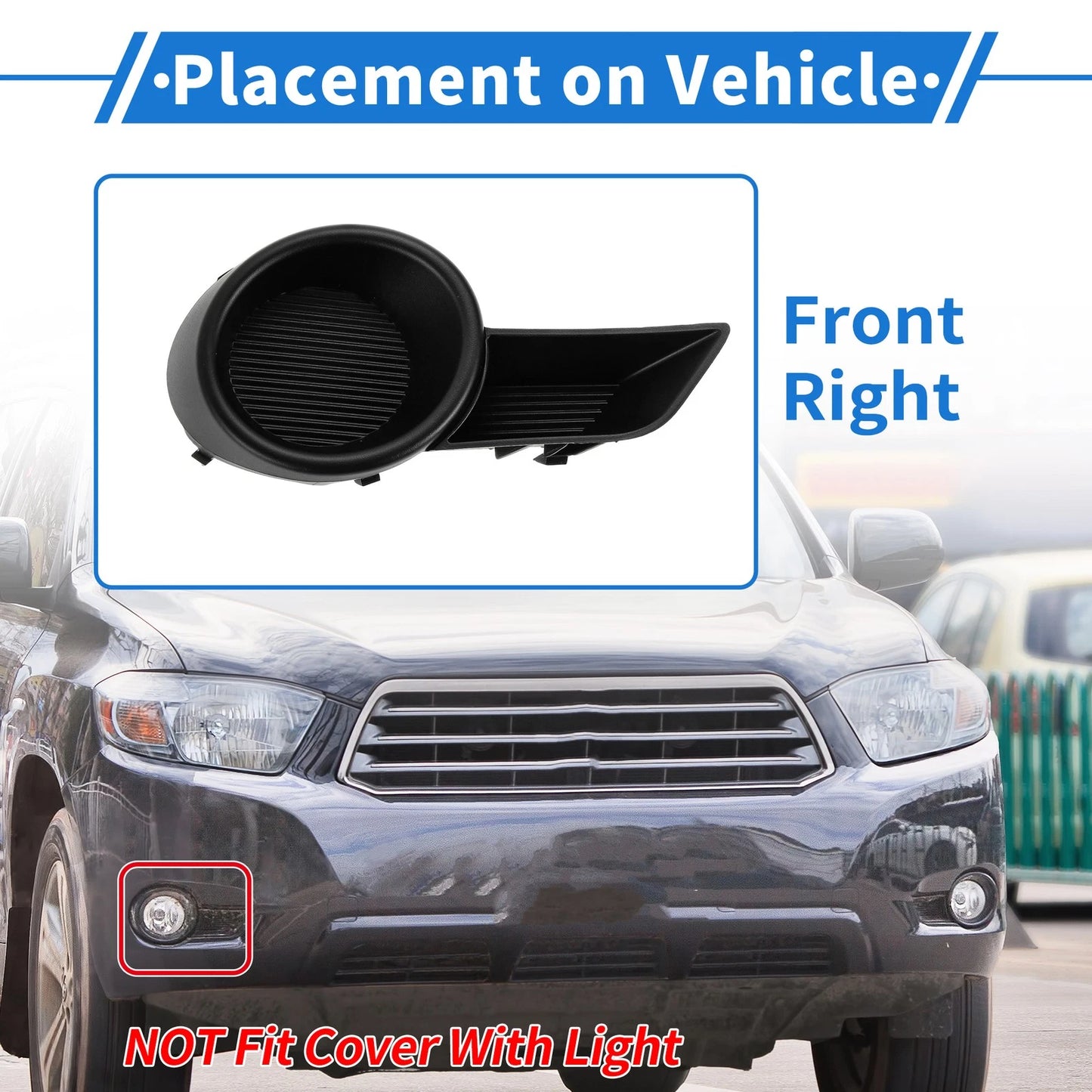 Front Bumper Fog Light Cover No. 814810E040 for Toyota Highlander (2014–2019)