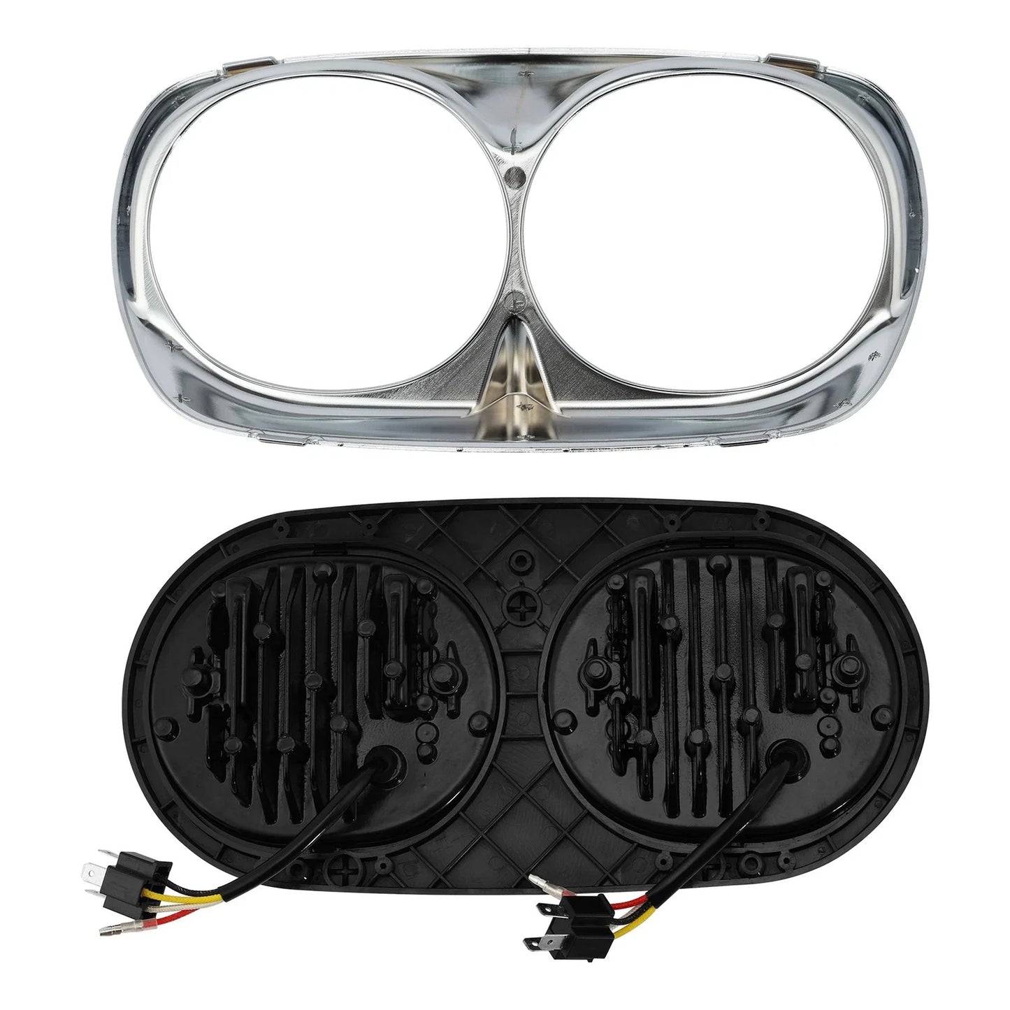 Chrome 5 3/4" Dual Headlight Lamp for Harley Road Glide (1998-2013)
