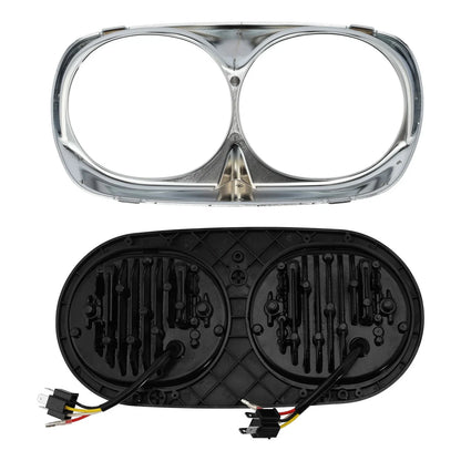 Chrome 5 3/4" Dual Headlight Lamp for Harley Road Glide (1998-2013)