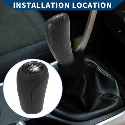 6 Speed Manual Gear Shift Knob for Mazda 3 (2010-2013) - Faux Leather Black