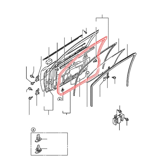 Front Door Weatherstrip for Mitsubishi Colt Lancer Mirage 1995-2003