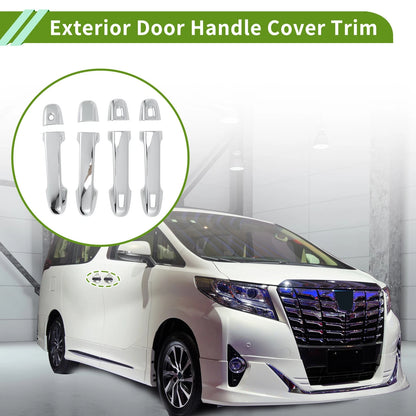Exterior Door Handle Cover Trim for Toyota Alphard (2015–2021) Silver Tone