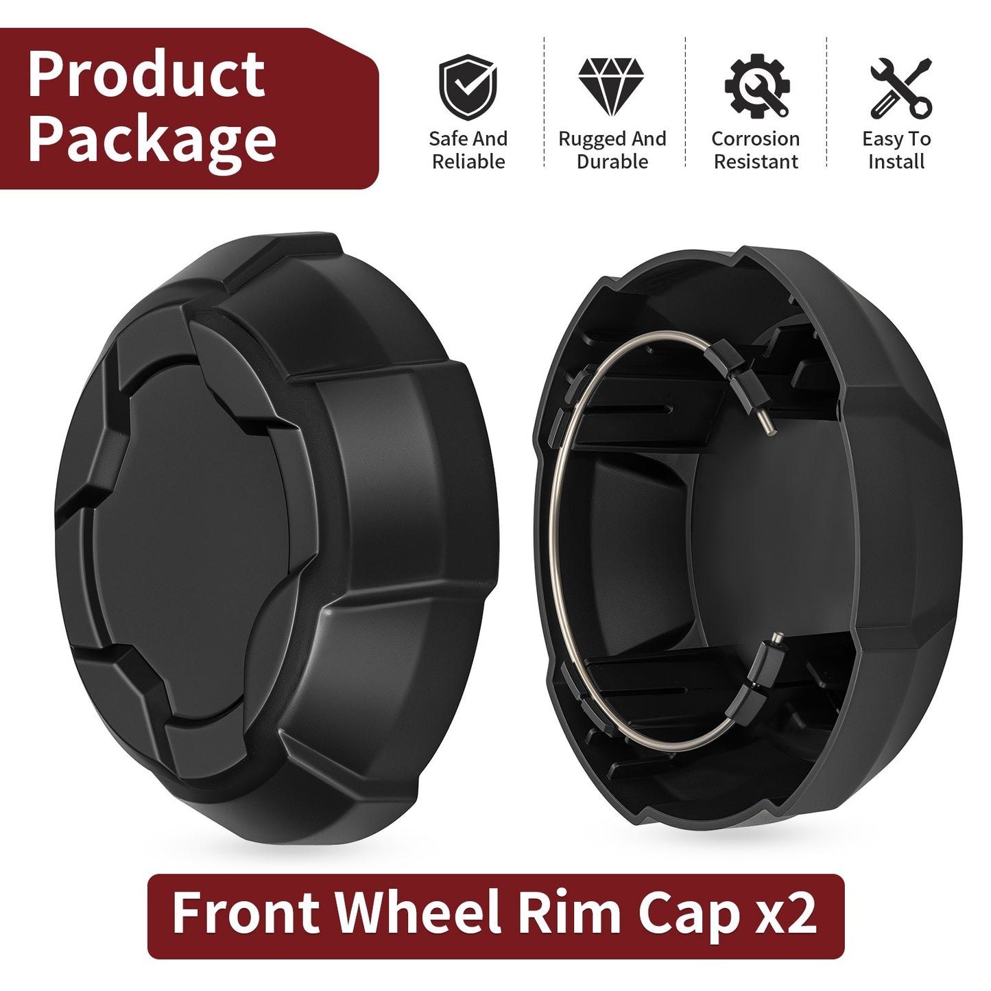 2 Pack Matte Black Rim Cap for Polaris Ranger Crew SP 570 (2022–2025)