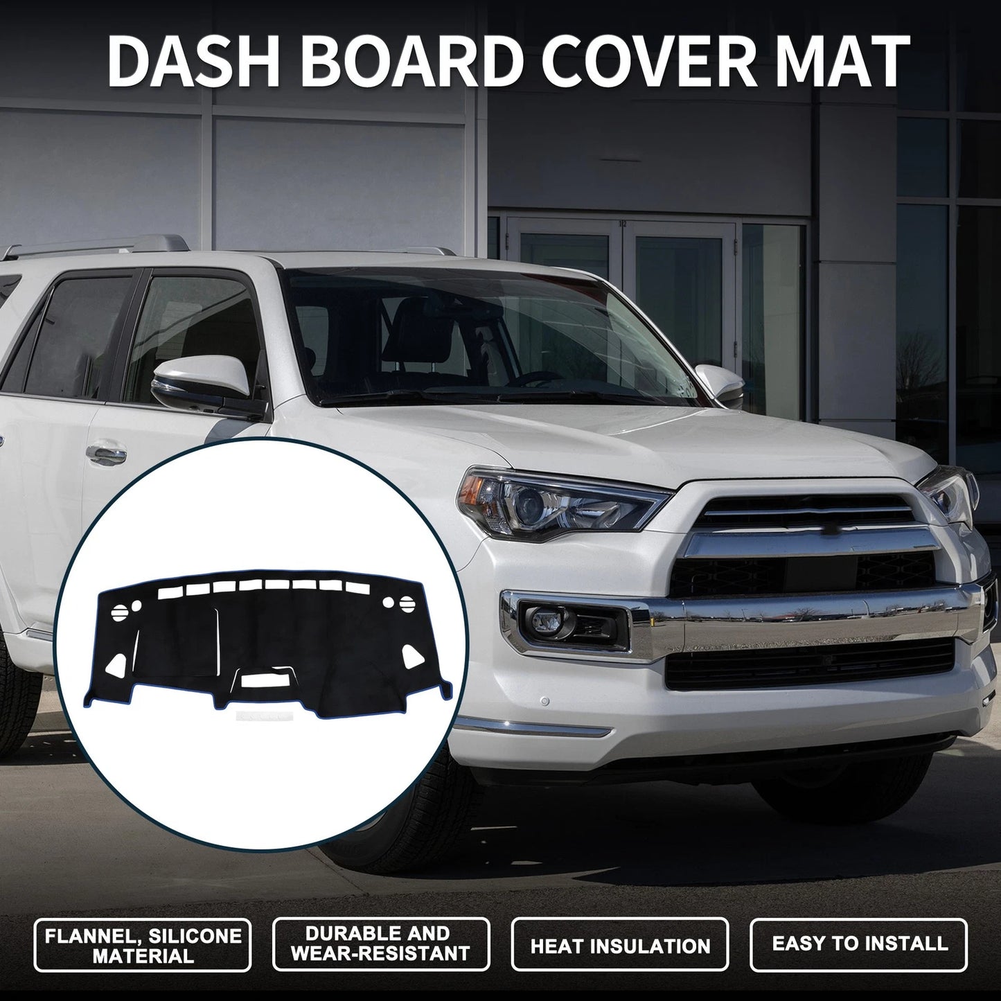 Dashboard Dash Cover Mat for Suzuki Solio MA15S (2001–2015) Black Blue Set