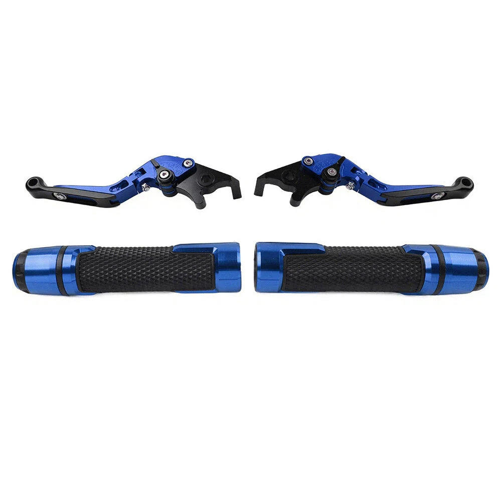 Blue Extendable Brake Clutch Lever Grip Set for Yamaha YZF R1 (2015-2023)