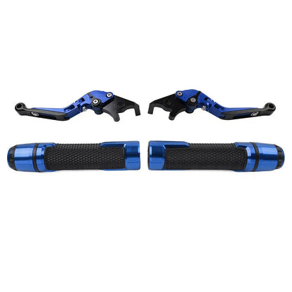 Blue Extendable Brake Clutch Lever Grip Set for Yamaha YZF R1 (2015-2023)