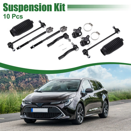 10pcs Front Suspension Kit Tie Rod End Sway Bar Link for Toyota Corolla (2003–2008)