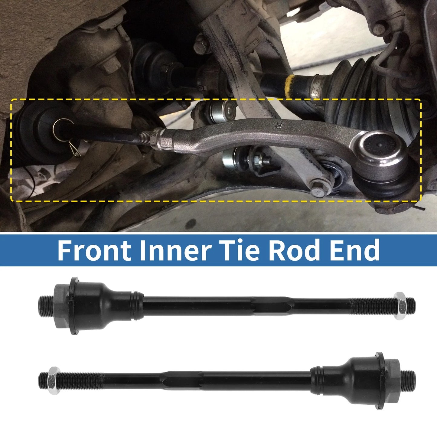 2X Front Inner Tie Rod End Links for Chevrolet Silverado 2500 HD (2011–2019)